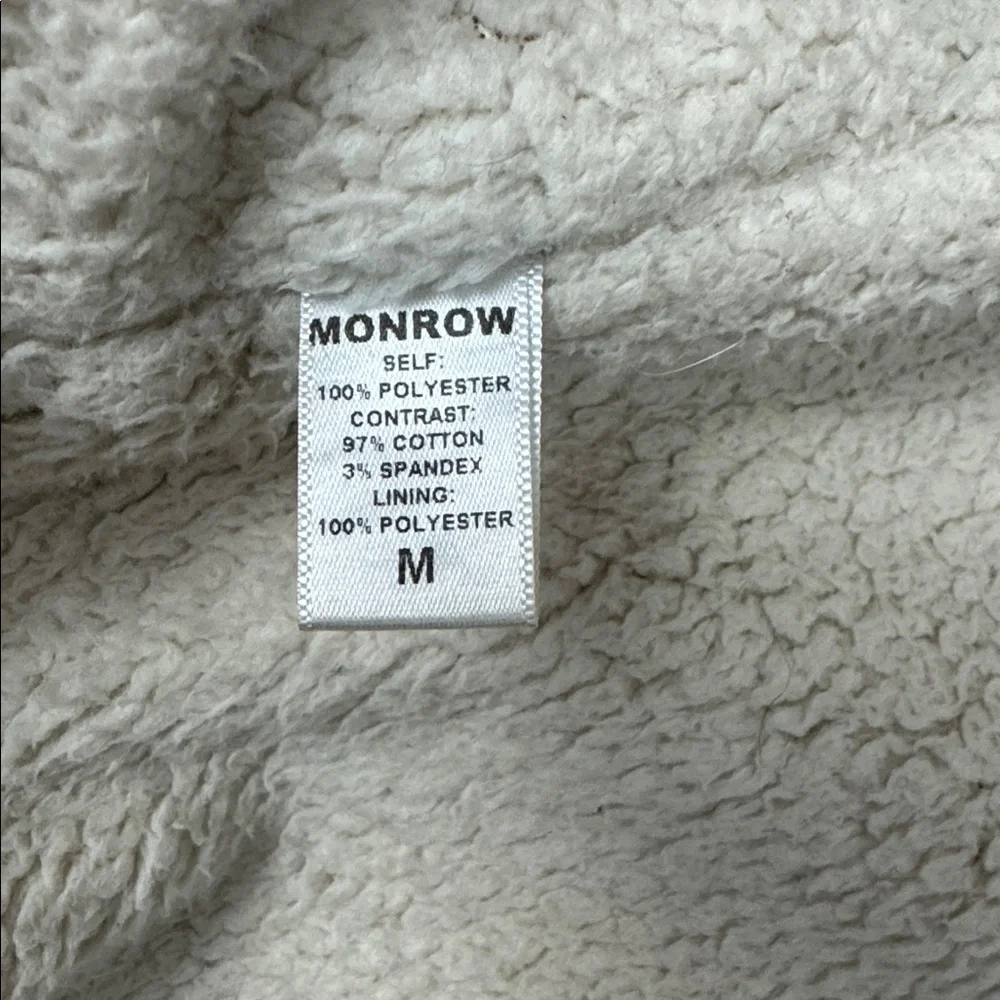 Monrow Long Bomber Jacket Duster Longline Sherpa Lined Coat size Medium